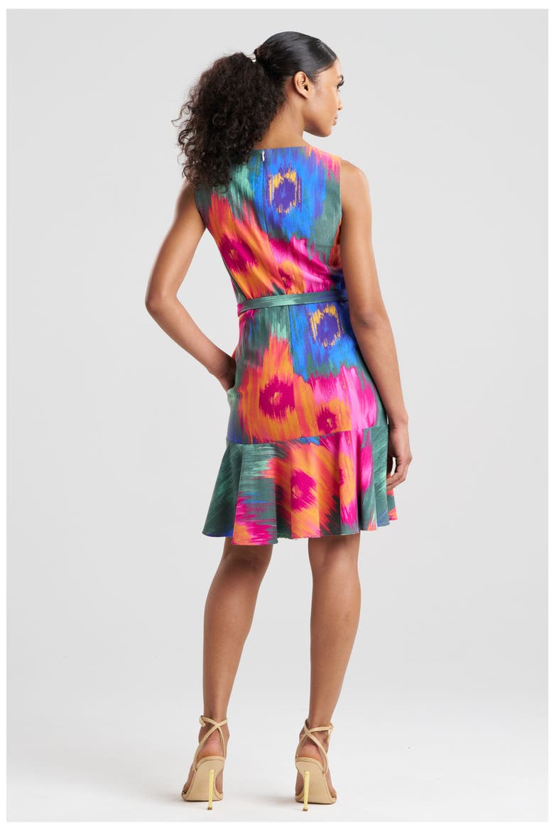 MULTI FLORAL Belted Ruffle Hem Dress, Alternate, color, MULTI