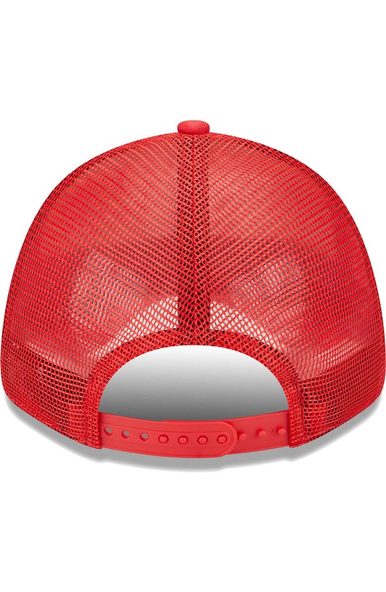 New Era Men's New Era Houston Rockets Red Stripes 9FORTY Trucker Snapback Hat, Alternate, color, 