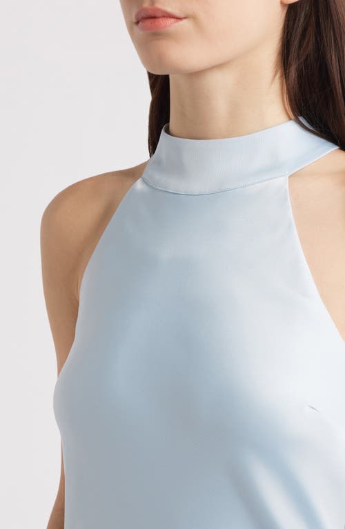 Shop Wayf Violetta Matte Satin Gown In Baby Blue