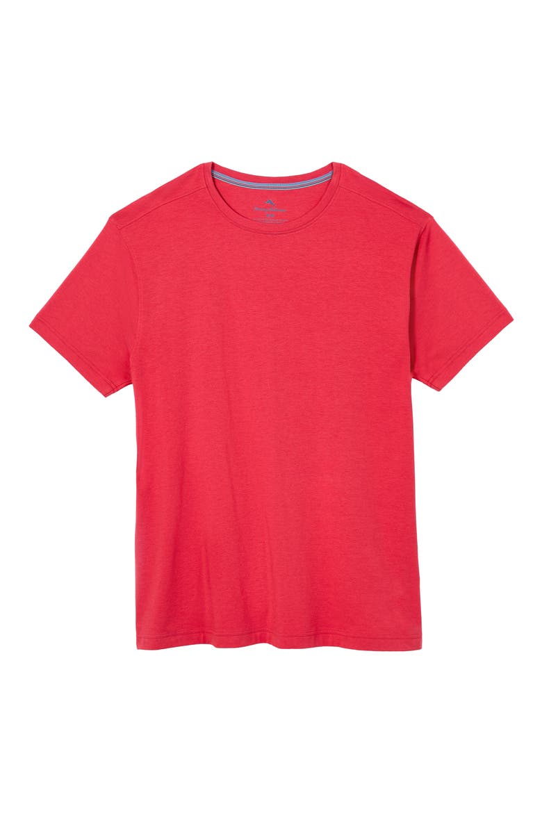 Solid Cotton & Modal Crewneck T-Shirt, Alternate, color, RED