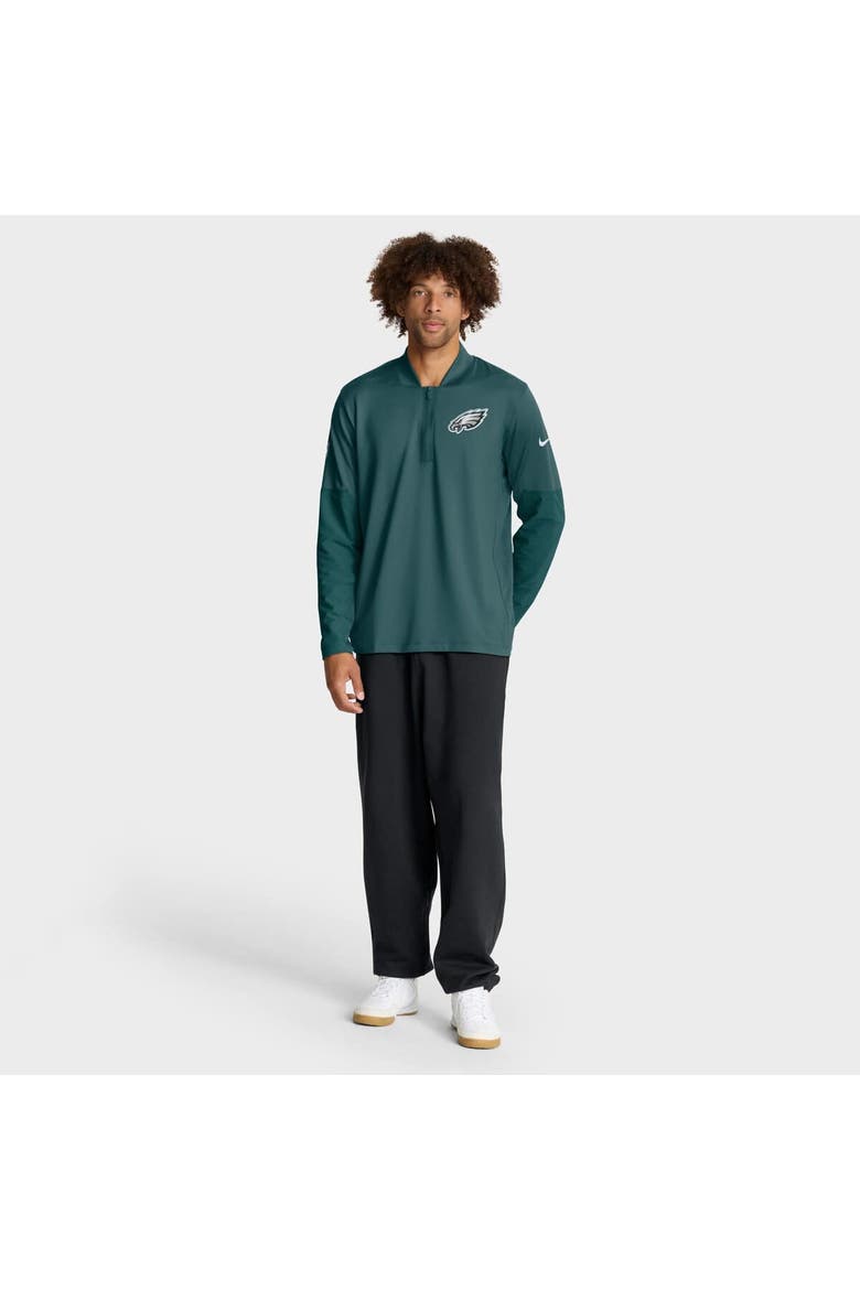 Men's Nike Green Philadelphia Eagles Sideline Dri-FIT Half-Zip Pullover, Alternate, color, Green