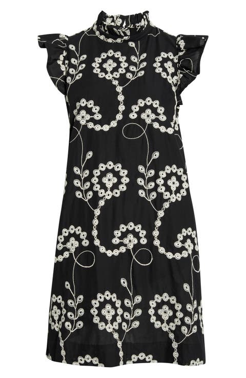 Rindy Eyelet Shift Minidress