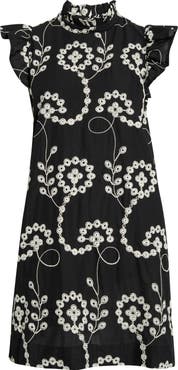 SUGARLIPS Rindy Eyelet Shift Minidress