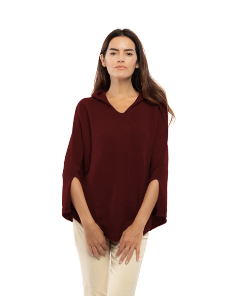 Pure Cashmere Hooded Poncho