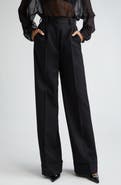Dolce&Gabbana Pleated Cuff Hem Virgin Wool & Silk Trousers