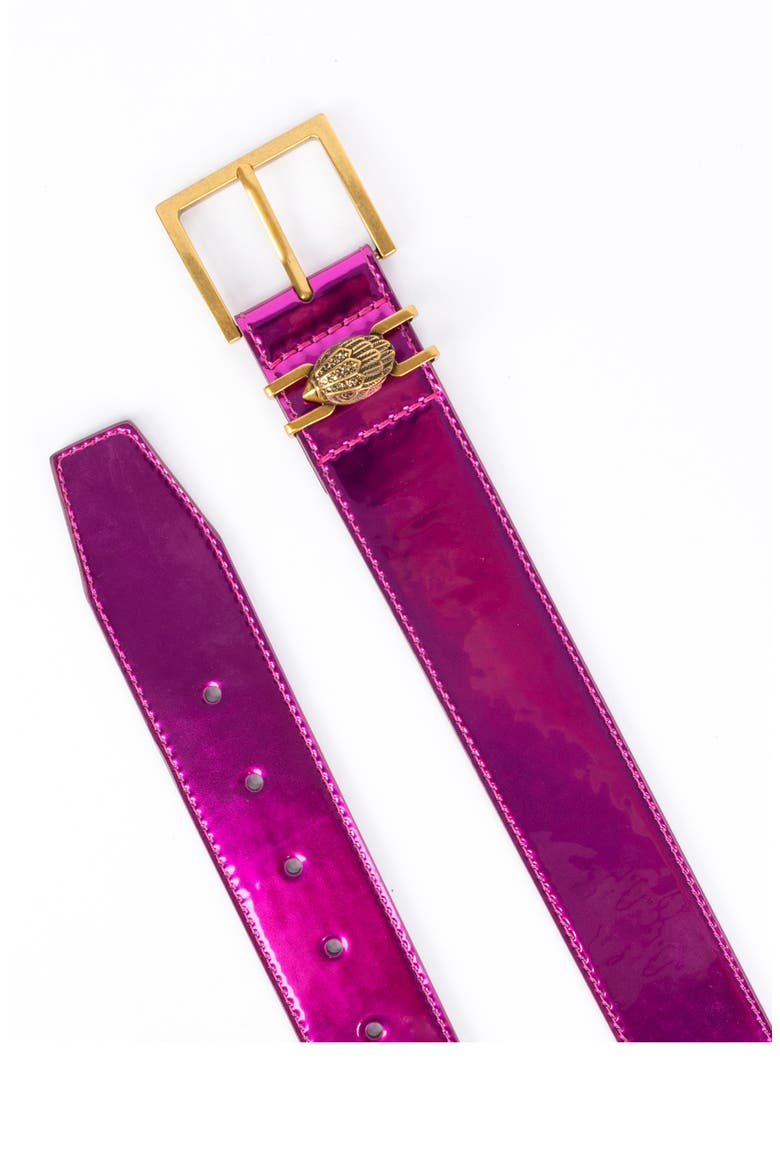 Metallic Leather Belt, Alternate, color, FUCHSIA/ ANTIQUE BRASS