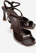 Forever & Always Shoes Elvia Leather Stiletto Ankle Strap Sandal