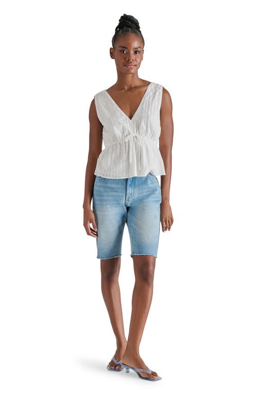 Steve Madden Tie Front Peplum Tank In Animal Print