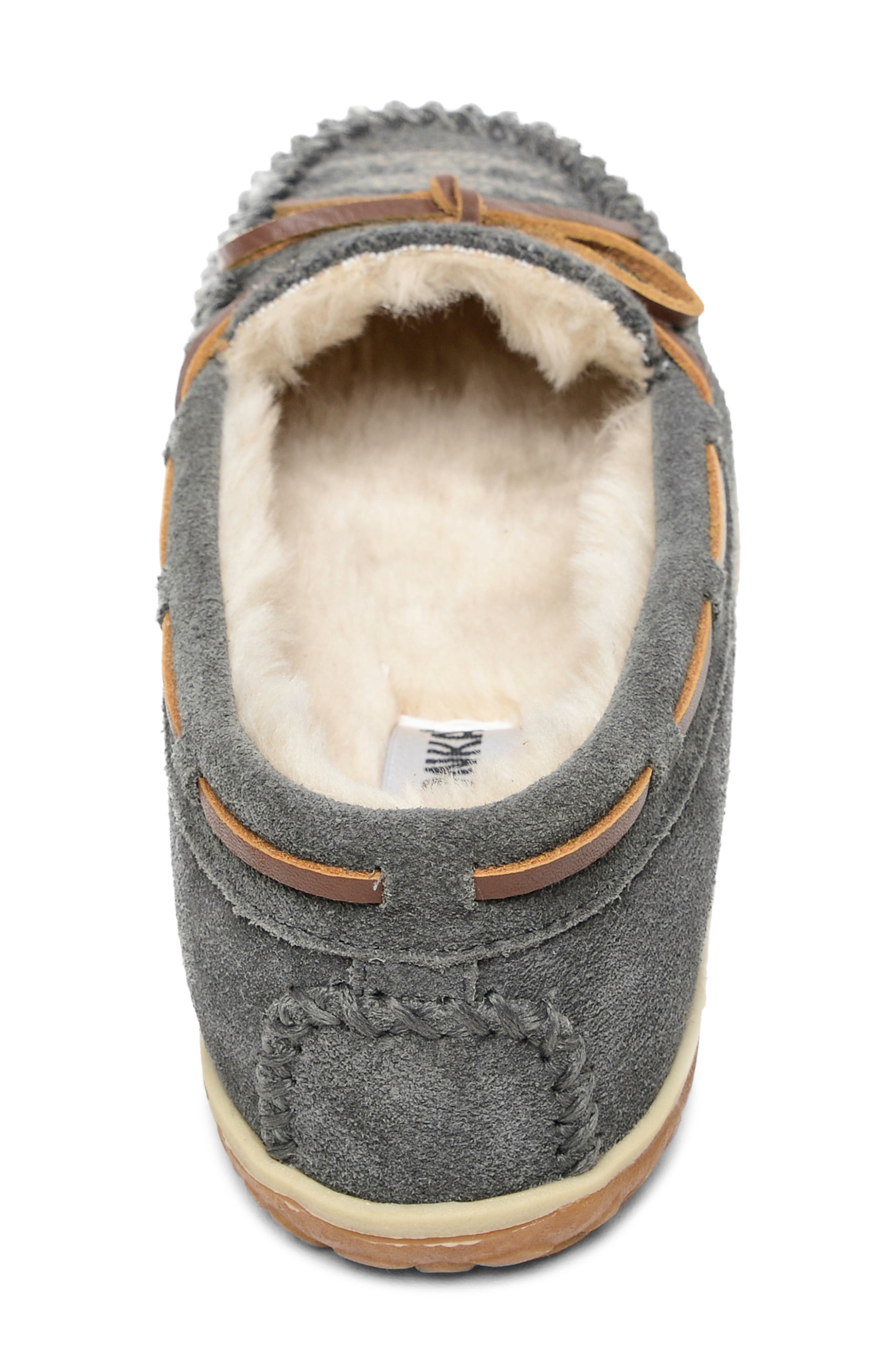 Tilia Faux Fur Lined Slipper, Alternate, color, GREY