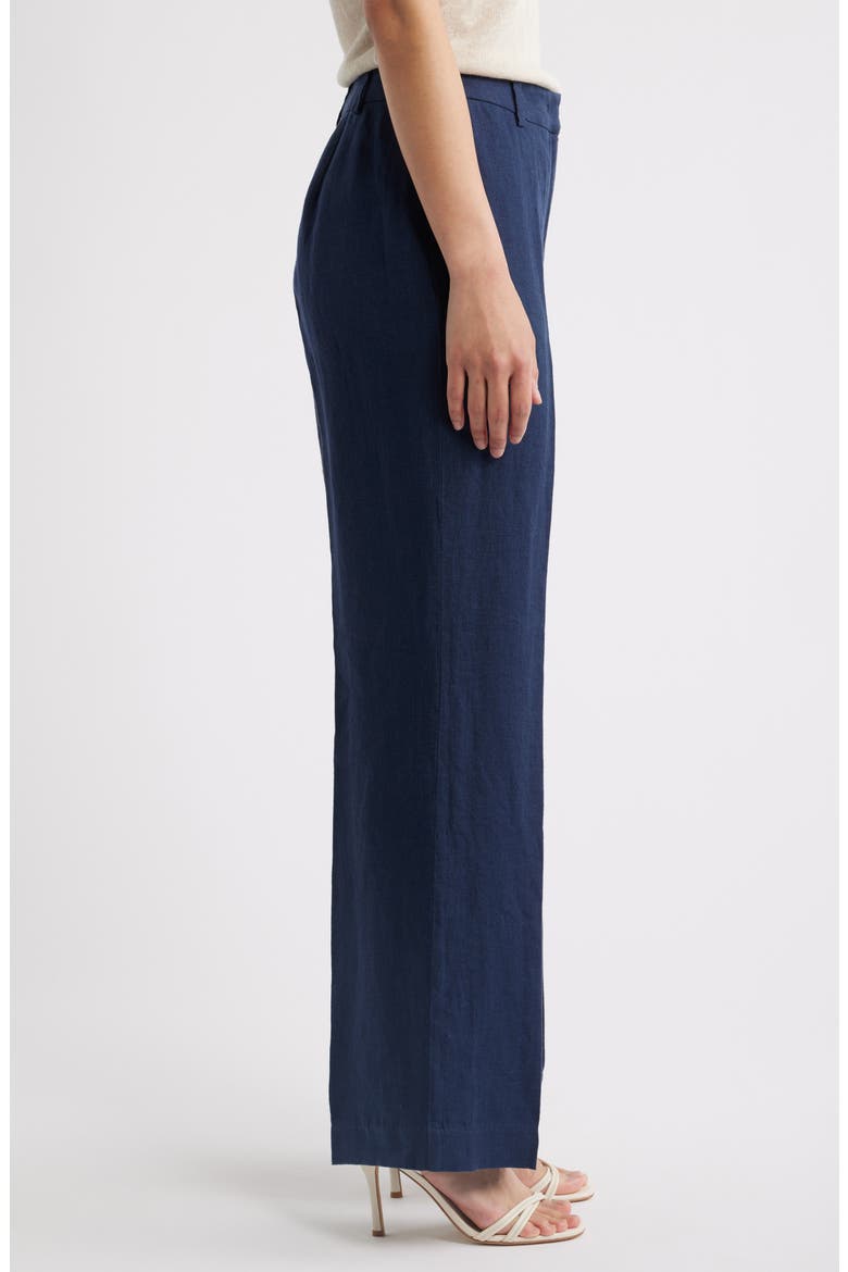 The Ellie Linen Wide Leg Pants, Alternate, color, NAVY