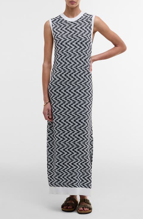 Olivia Zig Zag Sleeveless Sweater Dress