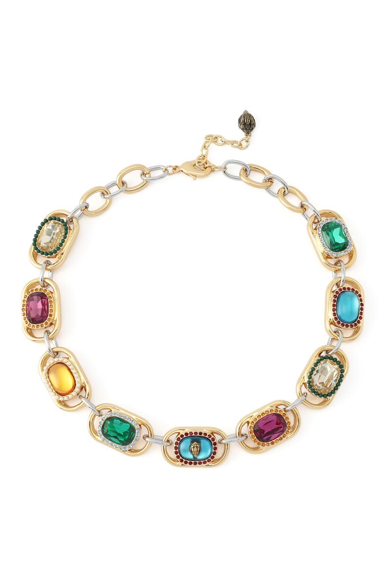 Crystal Chain Statement Necklace, Main, color, MULTI