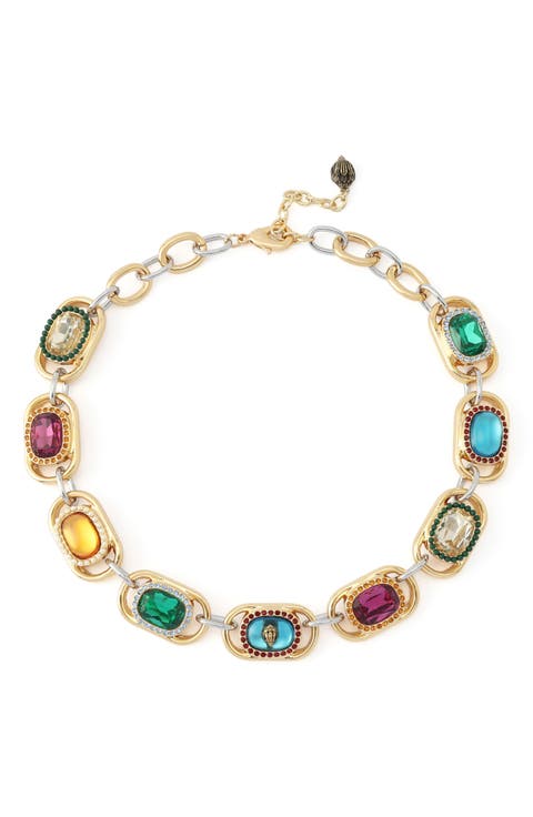 Crystal Chain Statement Necklace