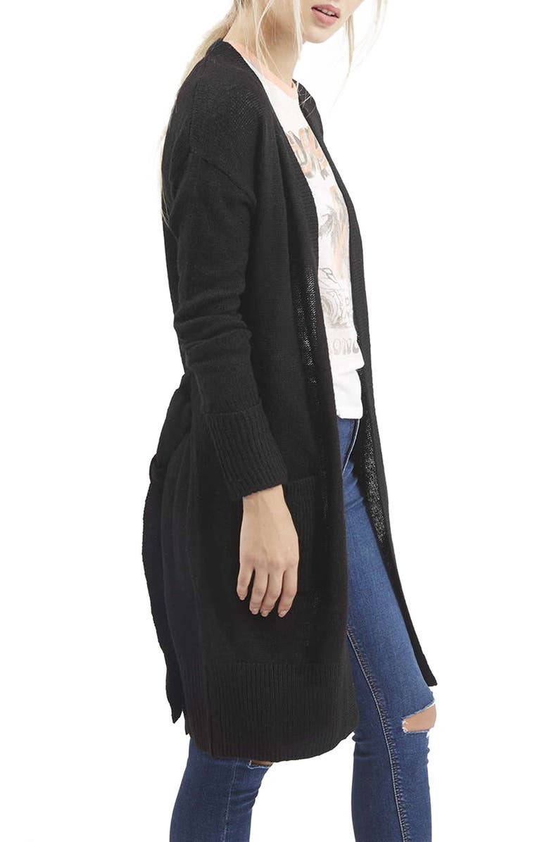 Topshop 'Lulu' Belted Longline Cardigan, Alternate, color,