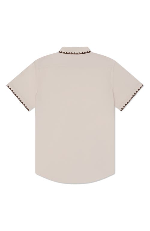 Shop Mavrans Weekend Short Sleeve Button-up Shirt In Beige
