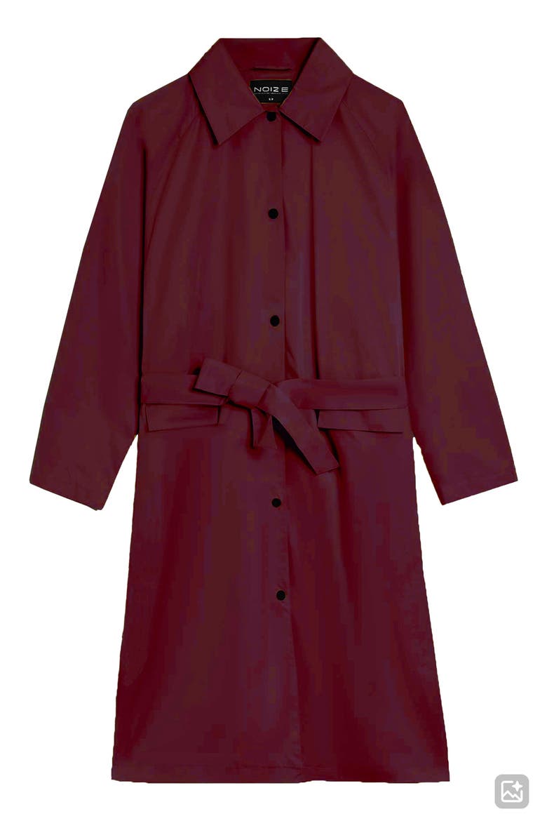 Janice Tie Waist Water Repellent Coat, Alternate, color, PORTO