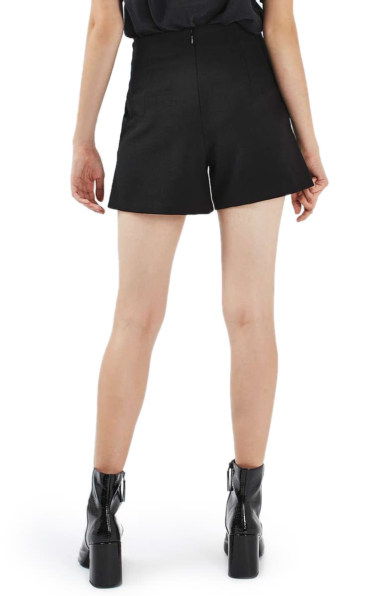 Topshop Tie Waist Shorts, Alternate, color, Black
