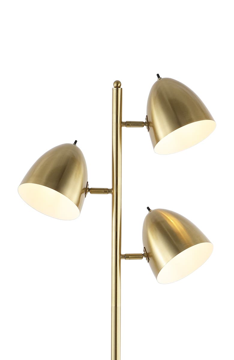 JONATHAN Y Billy 66.5" 3-Light Modern Contemporary Iron LED Floor Lamp, Brass Gold, Alternate, color, Brass Gold