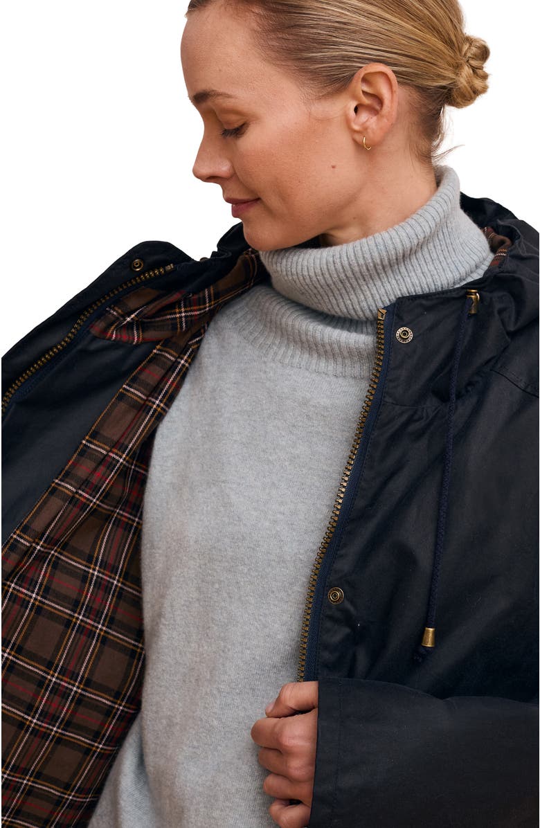 Celtic & Co. British Pleat Back Waxed Jacket, Alternate, color, Dark Navy