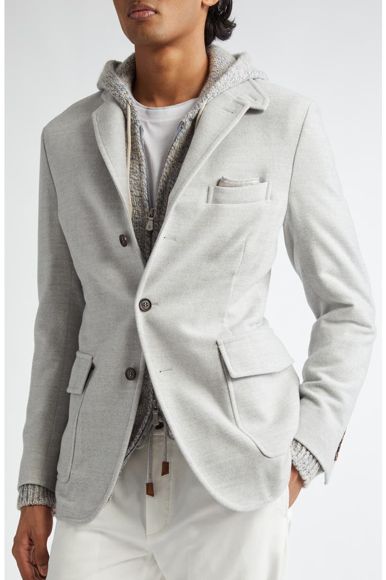 Single Breasted Wool Knit Sport Coat, Alternate, color, LIGHT GRAY MELANGE