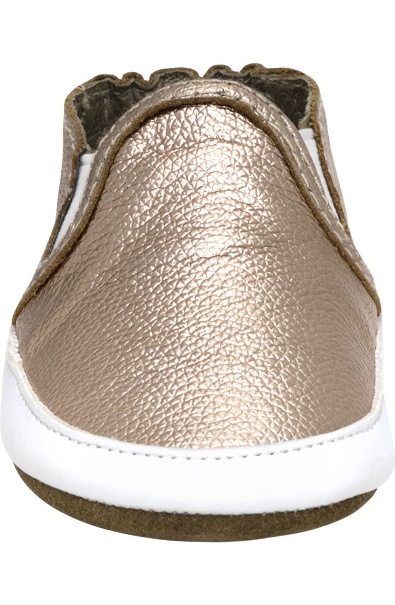 Robeez<sup>®</sup> Kids' Leah Slip-On Leather Crib Shoe, Alternate, color, Gold