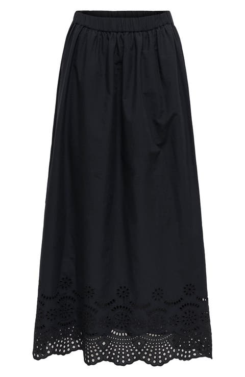 Onllou Broderie Maxi Skirt