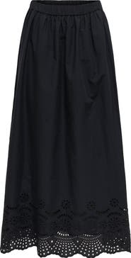 Only Onllou Broderie Maxi Skirt