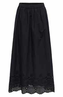 Only Onllou Broderie Maxi Skirt