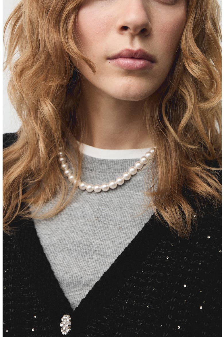 Sequin Cardigan, Alternate, color, BLACK