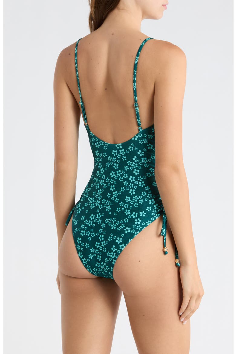 Ruched Cinched Tie One-Piece Swimsuit, Alternate, color, MOONKISS