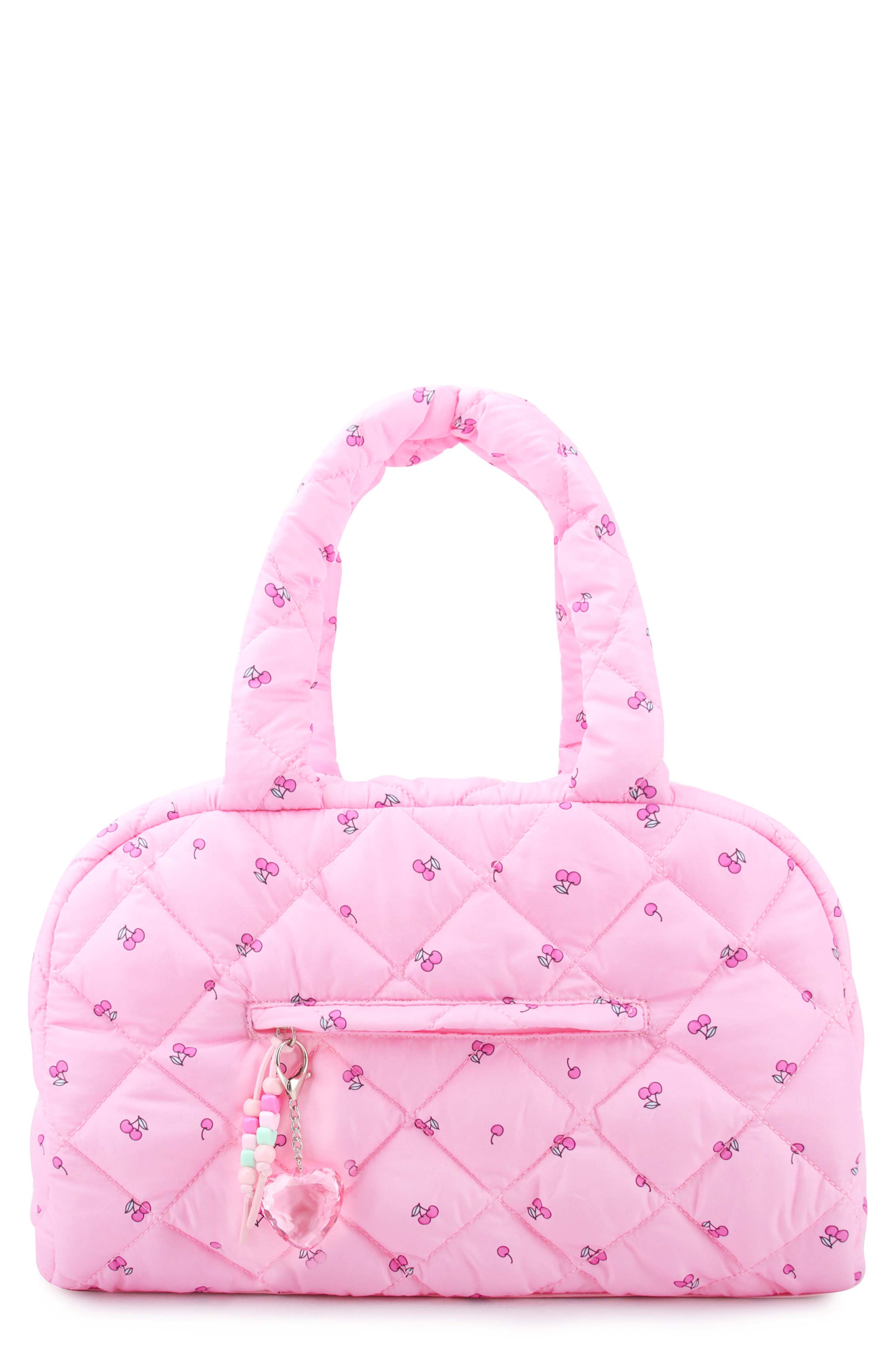 OMG Accessories Kids' Cherry Medium Quilted Water Resistant Duffle Bag