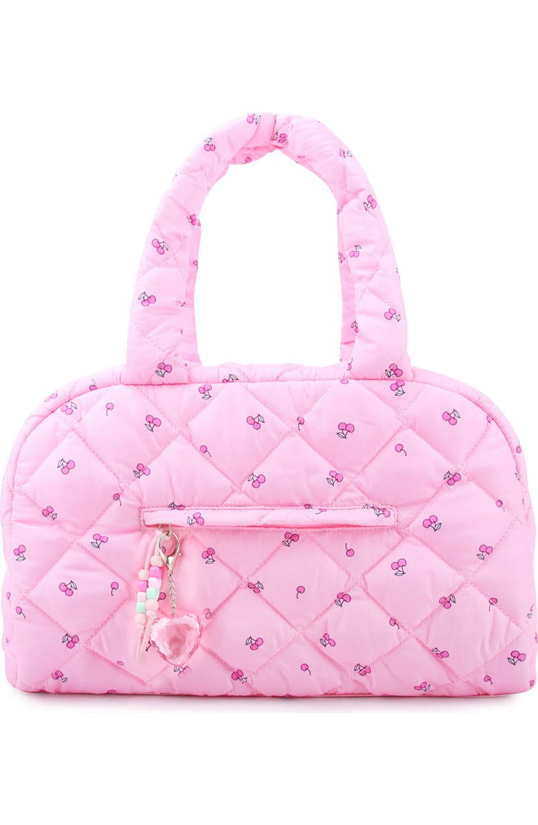 OMG Accessories Kids' Cherry Medium Quilted Water Resistant Duffle Bag, Main, color, Cotton Candy