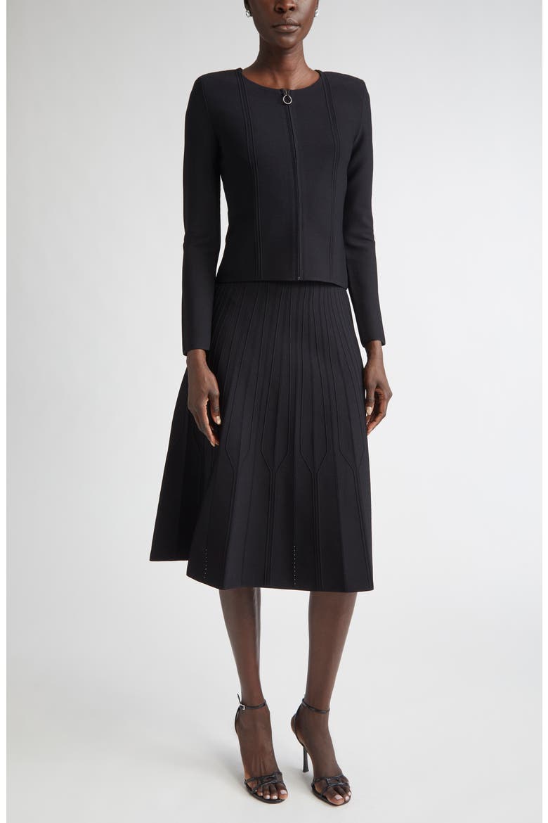 Structured Knit Jacket, Alternate, color, BLACK