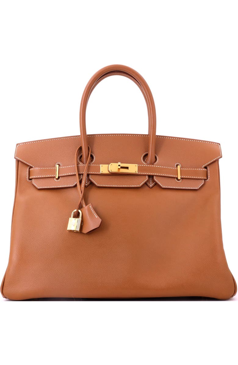 Pre-Owned Hermes Birkin Handbag Brown Courchevel with Gold Hardware 35, Main, color, Gold