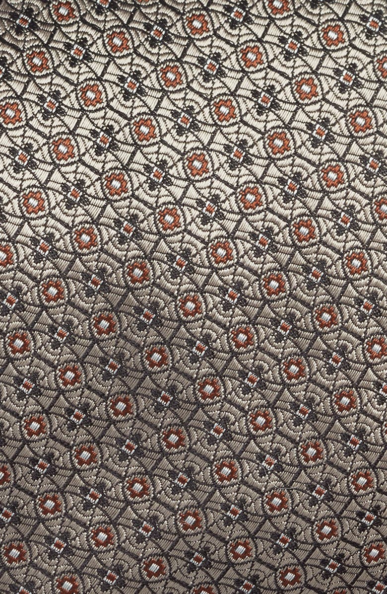 Canali Medallion Silk Tie, Alternate, color, Light Brown