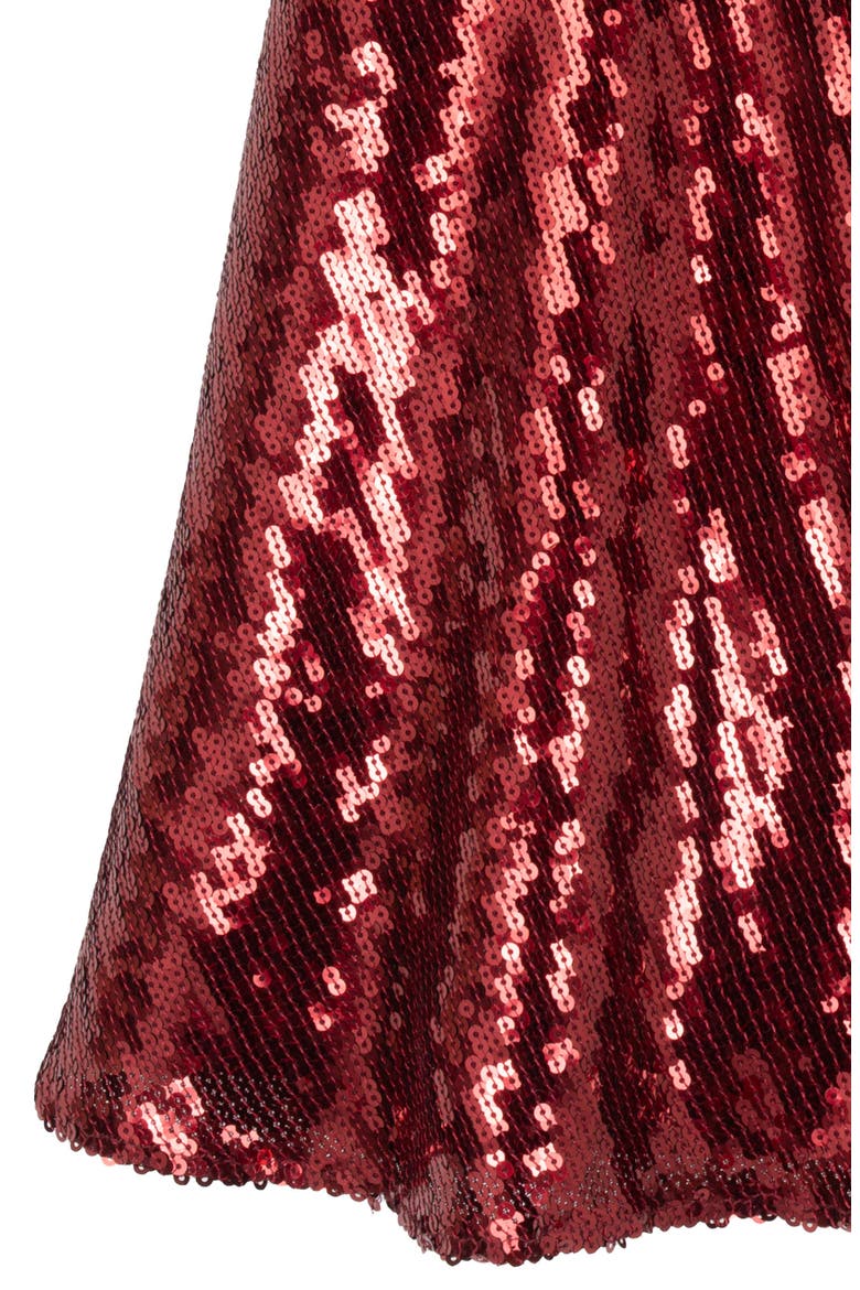 Kids' Sequin Bow Skater Dress, Alternate, color, BURGUNDY