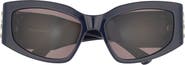 Balenciaga 57mm Rectangular Sunglasses