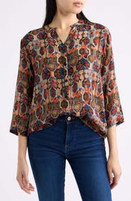 APNY Mandarin Collar Button-Up Shirt