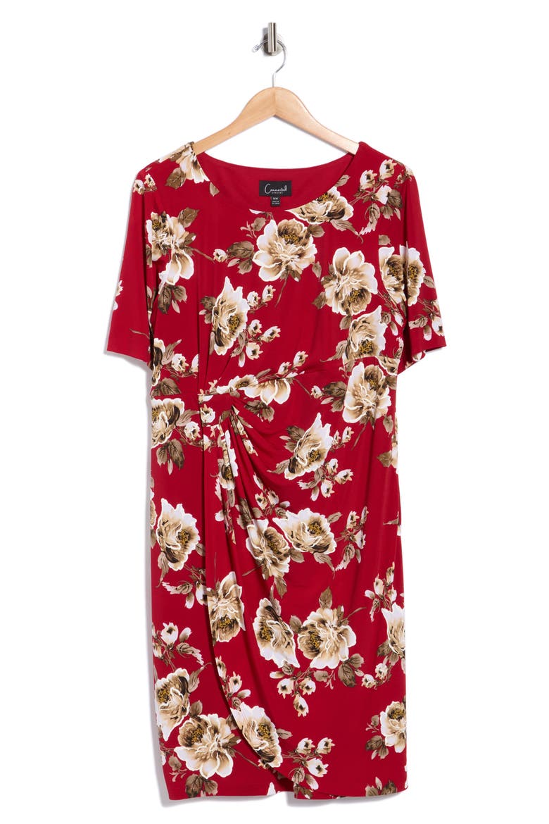 Mock Wrap Knit Dress, Alternate, color, CRIMSON