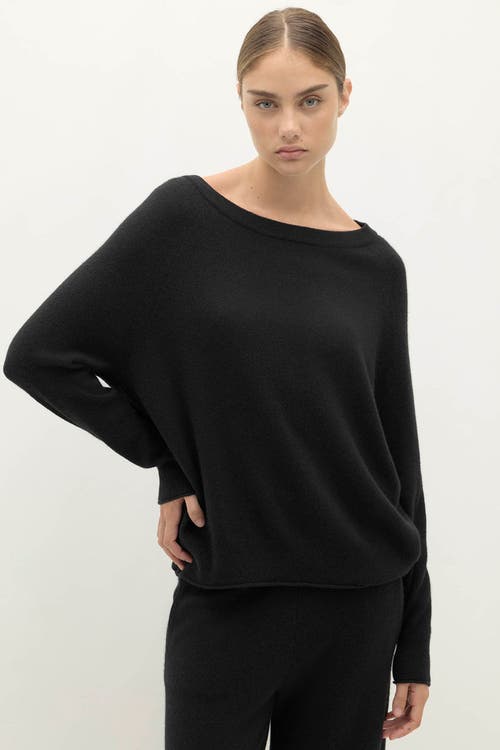 Naked Cashmere Azalea Cashmere Boatneck Sweater In Black