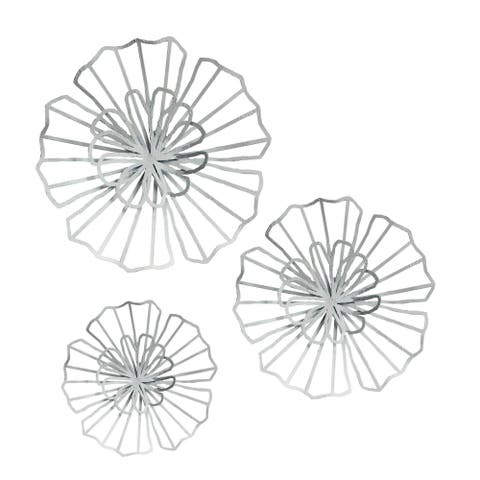 Stamped Flower Wall Decor Set of 3