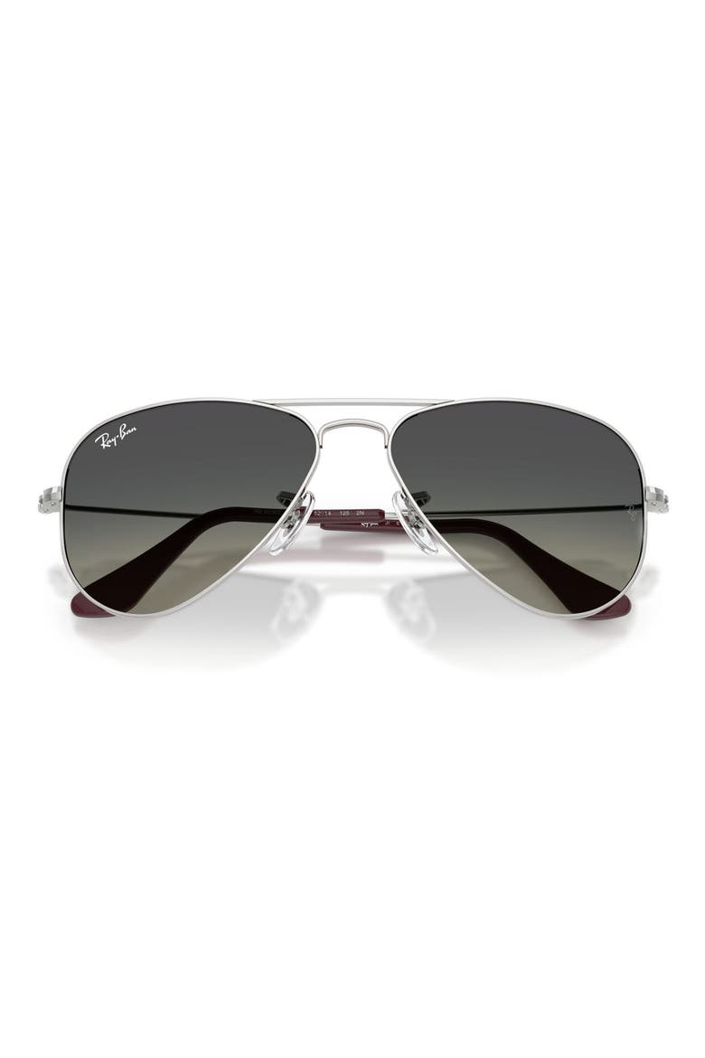 Junior 52mm Aviator Sunglasses, Alternate, color, SILVER / GREY GRADIENT