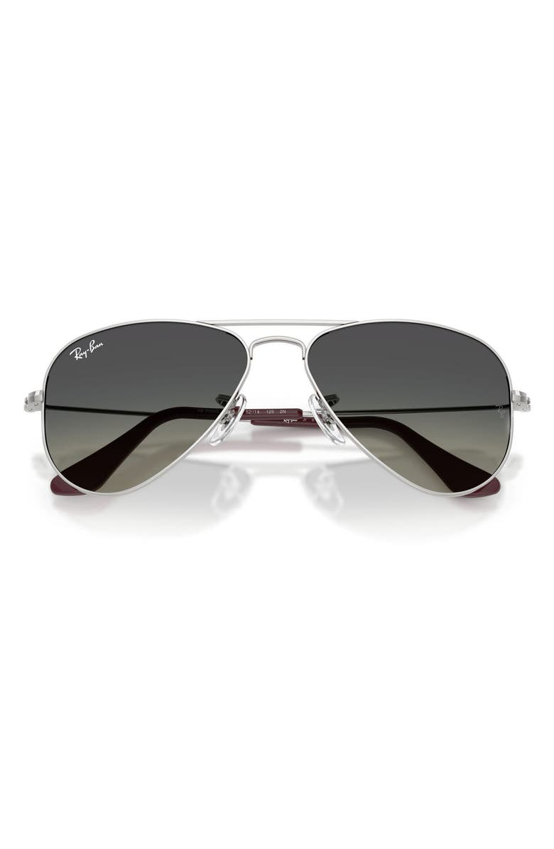 Ray-Ban Junior 50mm Aviator Sunglasses, Alternate, color, Silver / Grey Gradient