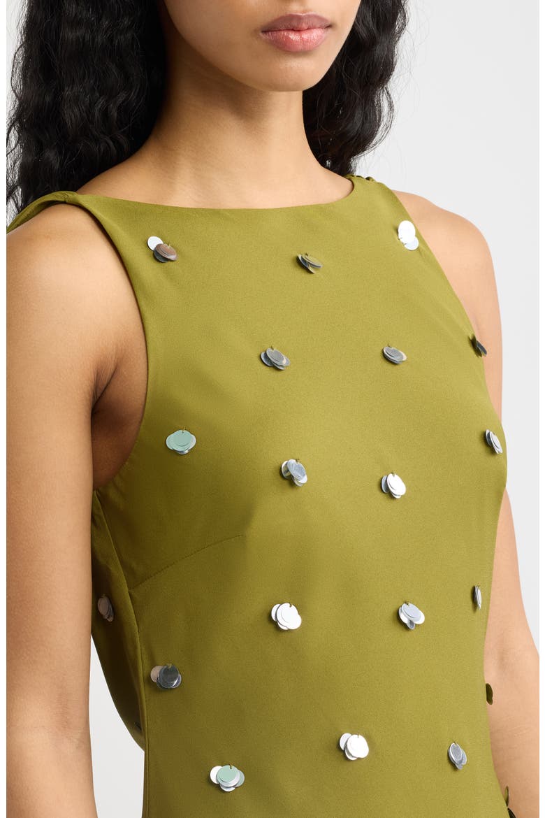 Elina Embellished Cocktail Dress, Alternate, color, PISTACHIO AND SILVER