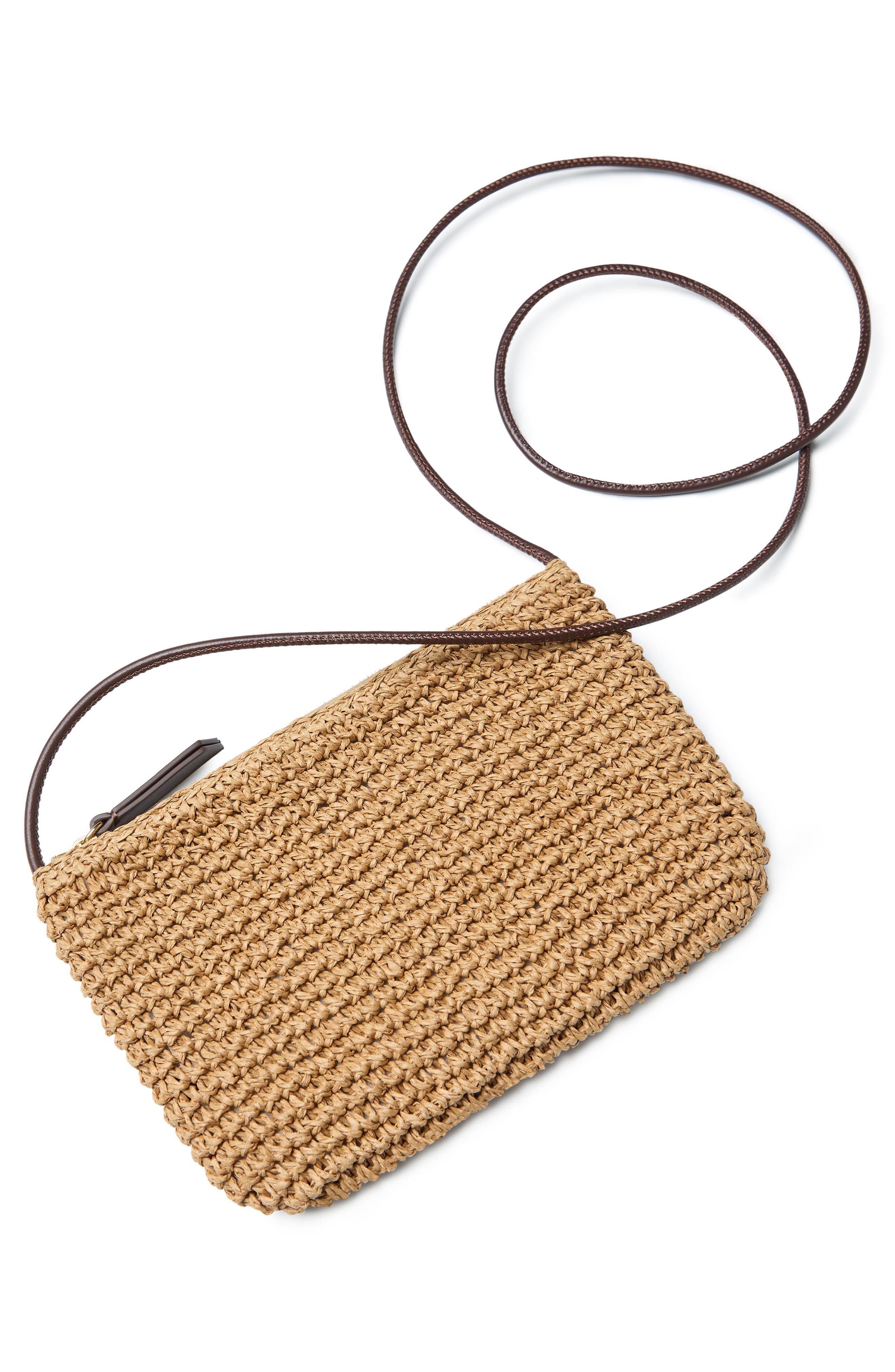 Loeffler Randall Yasmine Raffia Crossbody, Alternate, color, Espresso