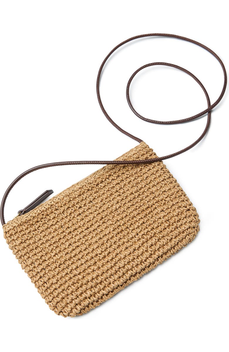 Loeffler Randall Yasmine Raffia Crossbody, Alternate, color, Espresso