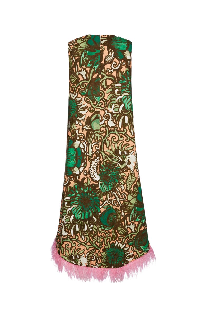 La DoubleJ La Scala High Dress With Feathers Anemone Pink Olive, Alternate, color, 