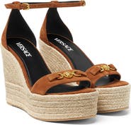 Versace Medusa '95 Suede Espadrille Wedge Sandal