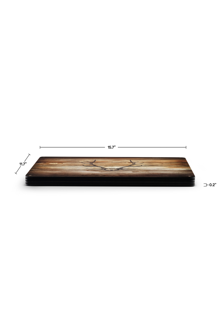 Lodge Set of 4 Cork Back Placemats, Alternate, color, Brown