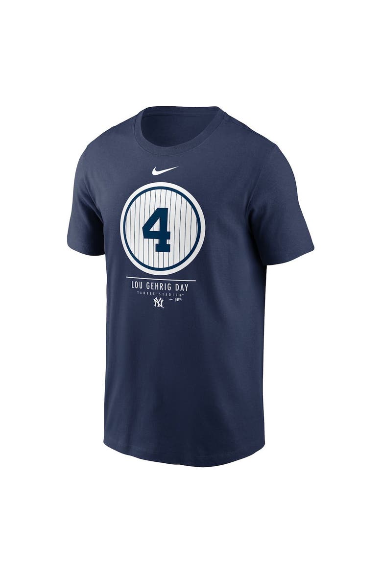 Men's Nike Navy New York Yankees 2021 Lou Gehrig Day T-Shirt, Alternate, color, Navy
